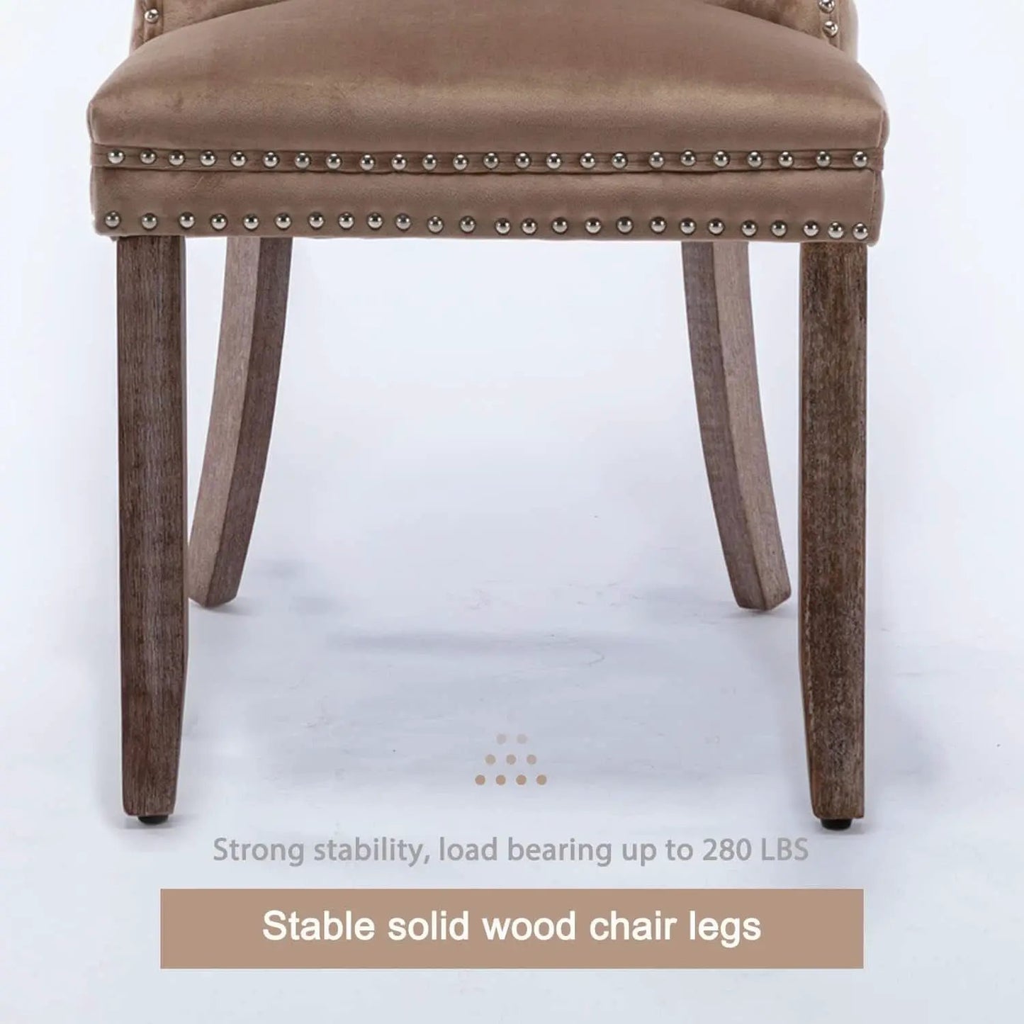 Khaki Velvet Dining Chairs Set Of 4 With Tufted Upholstery from PriceLows™