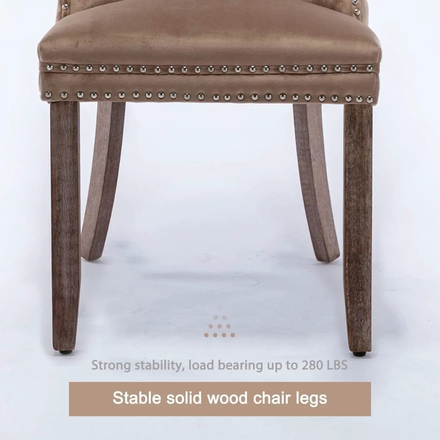 Khaki Velvet Dining Chairs Set Of 4 With Tufted Upholstery from PriceLows™