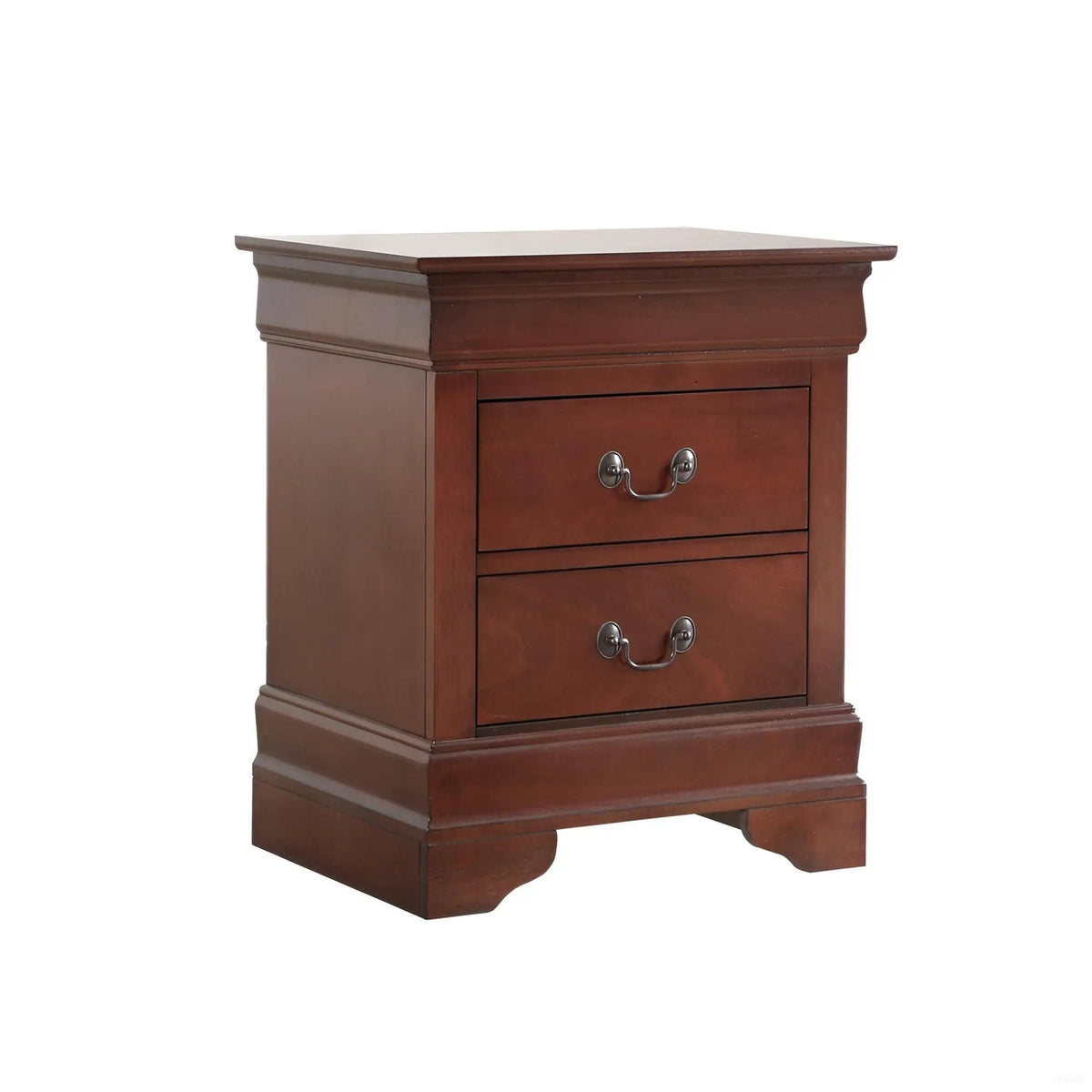 Traditional Bedroom Nightstand | Carved Bases | English Dovetailed Drawers | Metal Center Guides