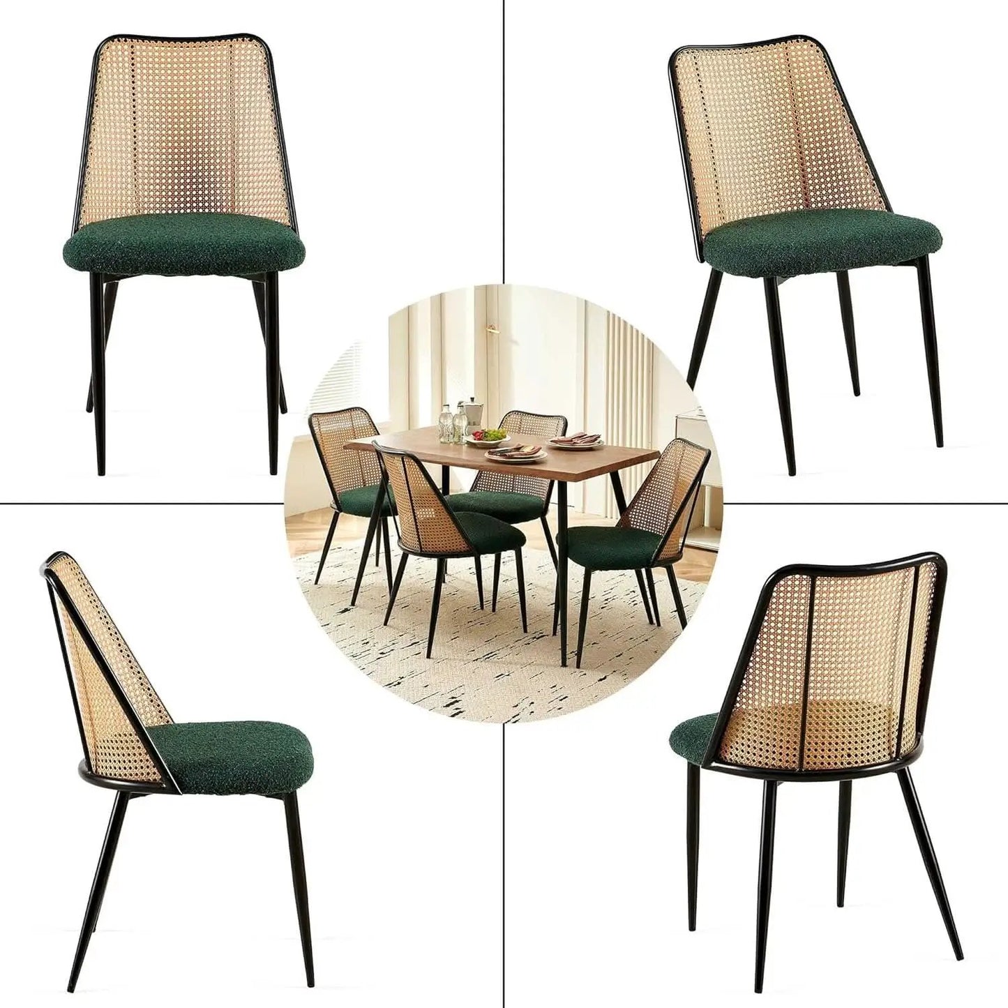 Elegant Walnut Finish 47 Inches Dining Table Set Four from PriceLows™