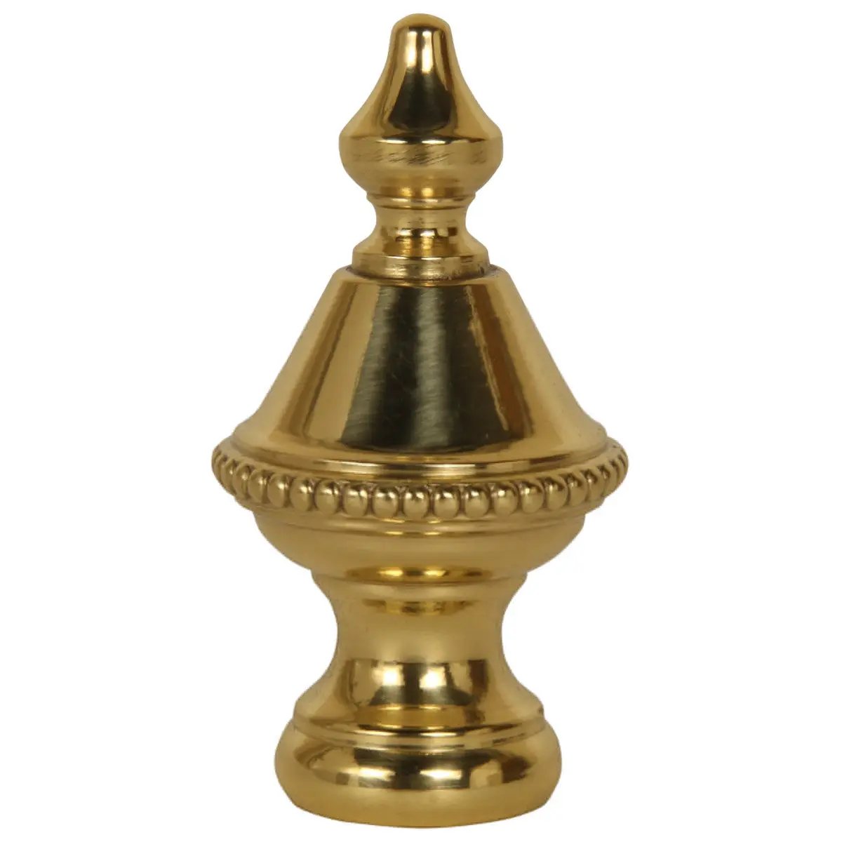 Lamp Finial | Polished Brass | 1.5 Inch Height | 1/4-27 Thread