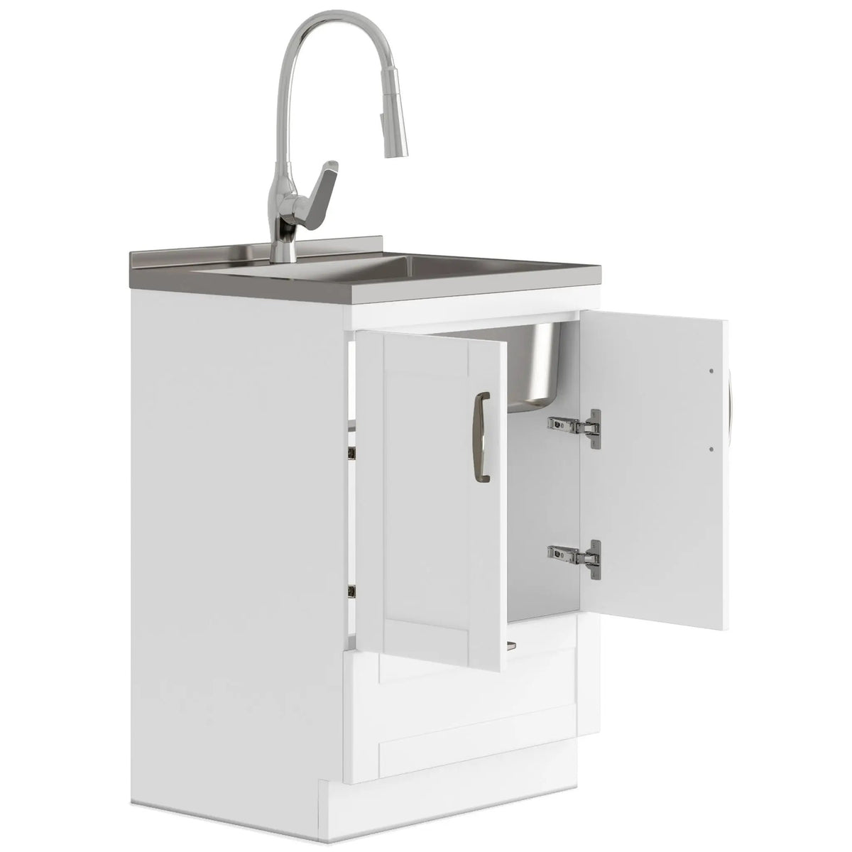 Reed Deluxe Laundry Cabinet | Pull-Out Faucet | Stainless Steel Sink | Two Doors And Bottom Drawer