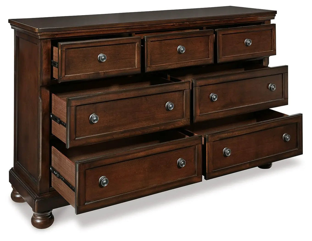 Porter Dresser | Inlaid Panels | Antiqued Hardware | Bun Feet
