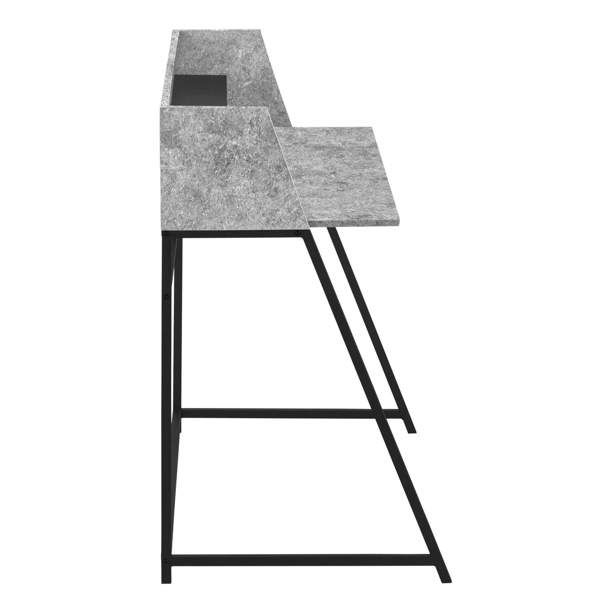 Marble Look Computer Desk With Shelves | 47.25 Inch Width | Sturdy Metal Base | 39.25 Inch Height