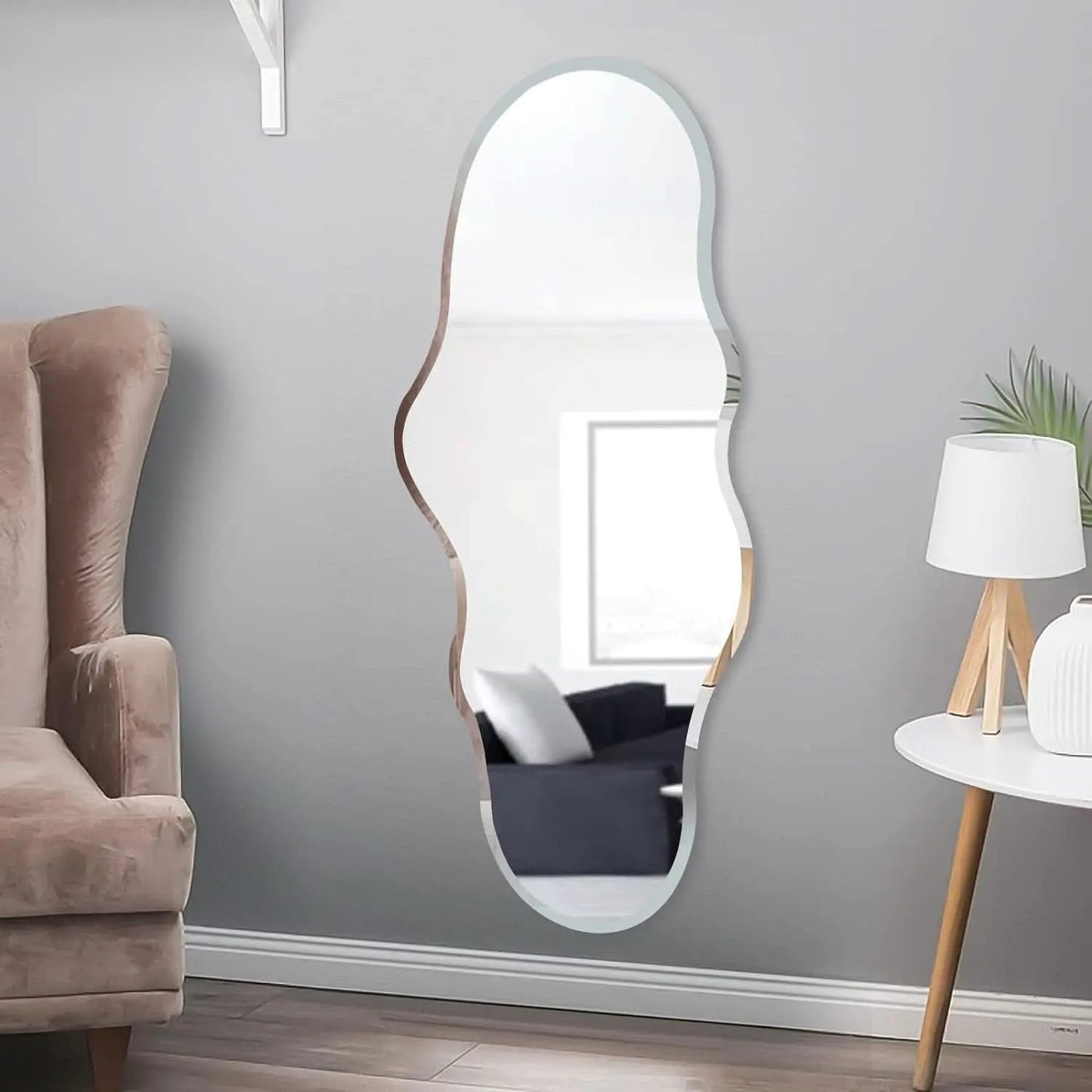 Full Length Wall Mounted Mirror 47x23 Frameless White from PriceLows™