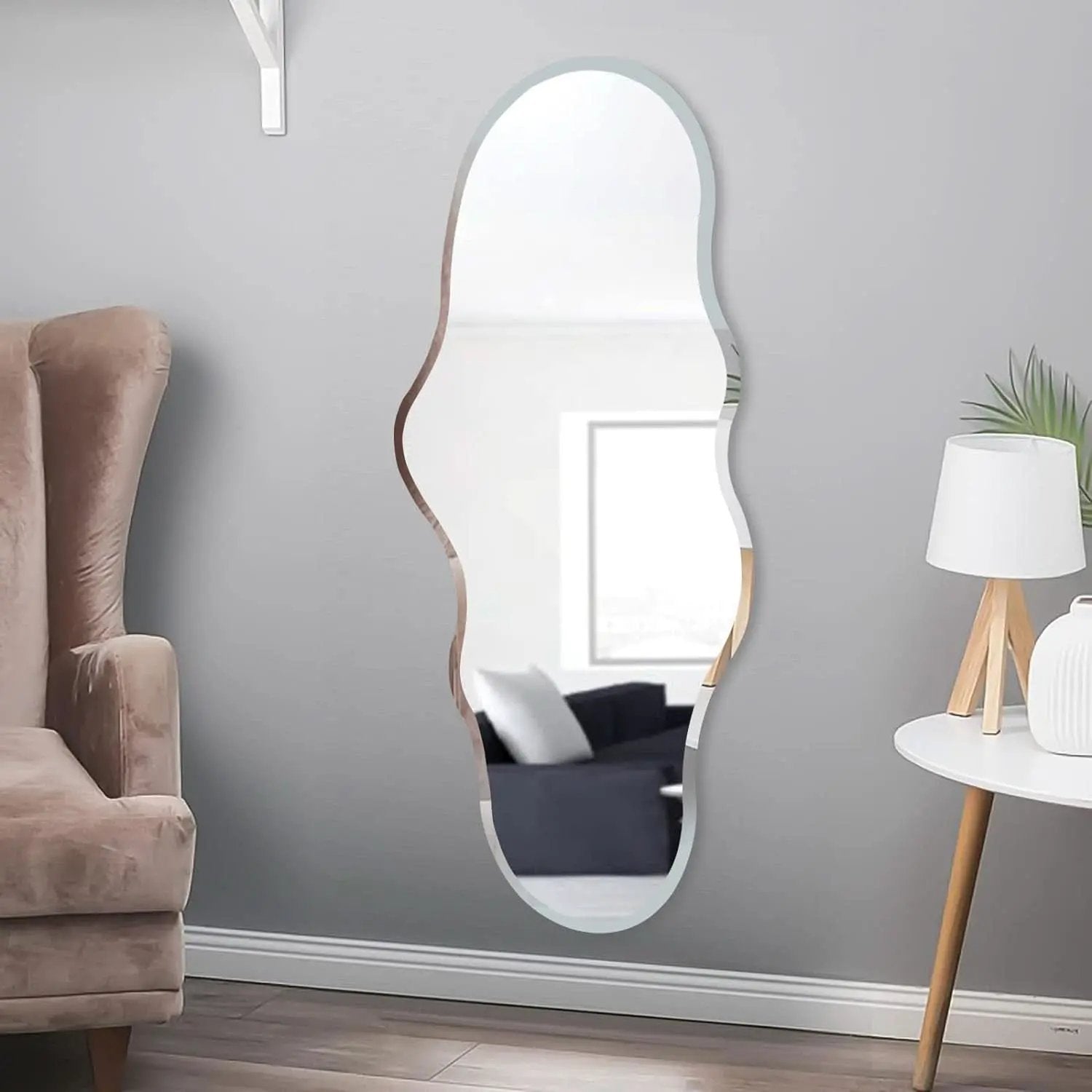 Full Length Wall Mounted Mirror 47x23 Frameless White from PriceLows™