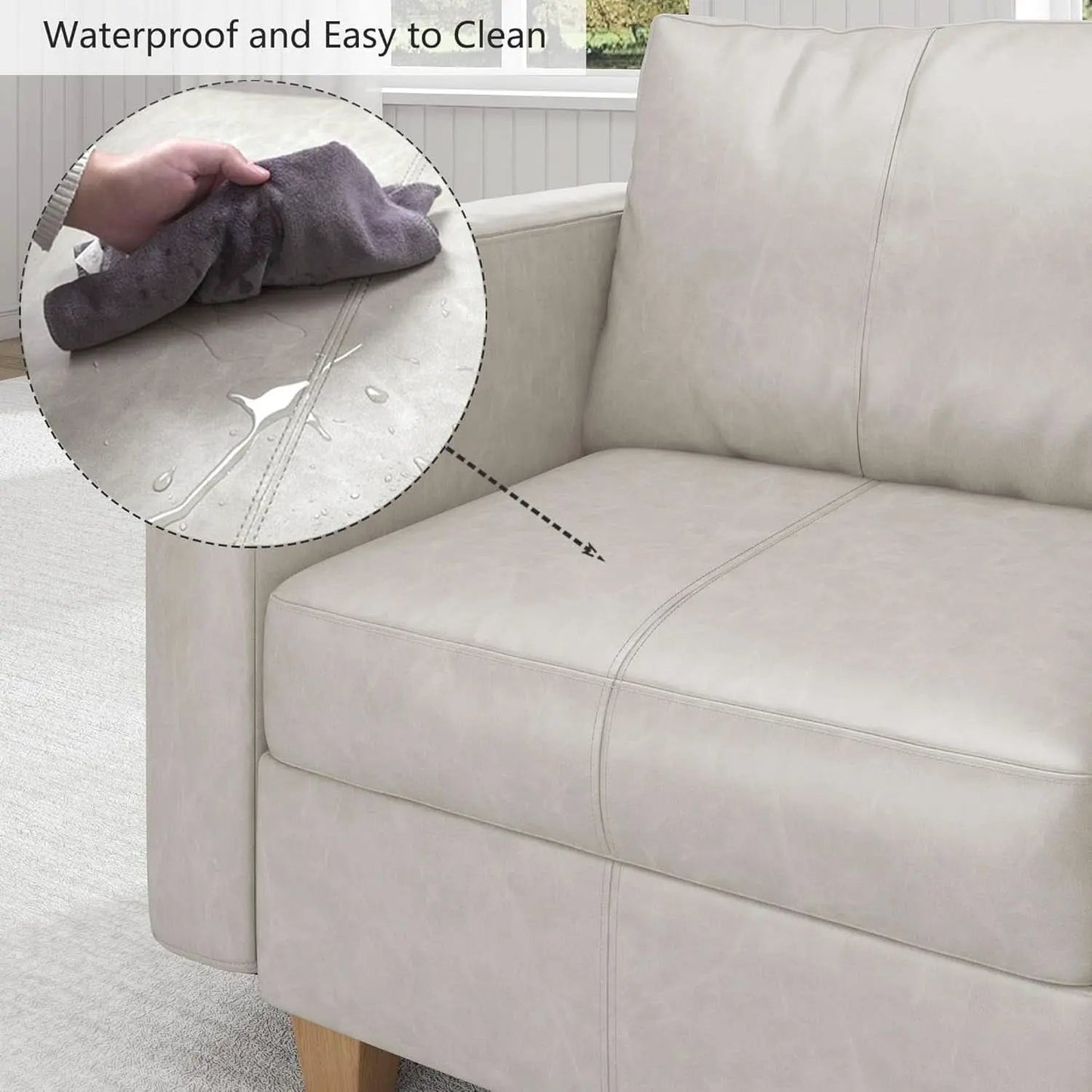 Faux Leather Modular Sectional Sleeper Sofa Storage from PriceLows™