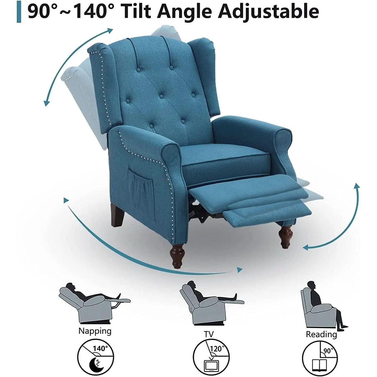 Wingback Recliner Chair With Massage And Heat Living Room from PriceLows™