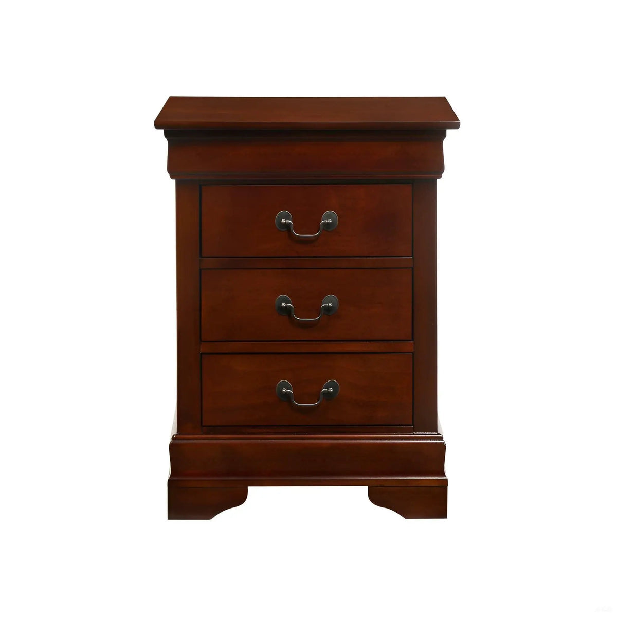 Louis Phillipe Nightstand | Traditional Wood Design | English Dovetailed Drawers | Metal Center Guides