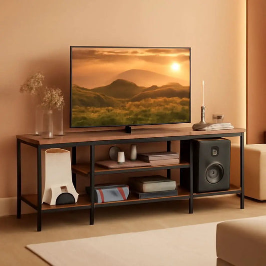 TV Stand With Power Outlets For 65 Inch TV Open Shelves from PriceLows™