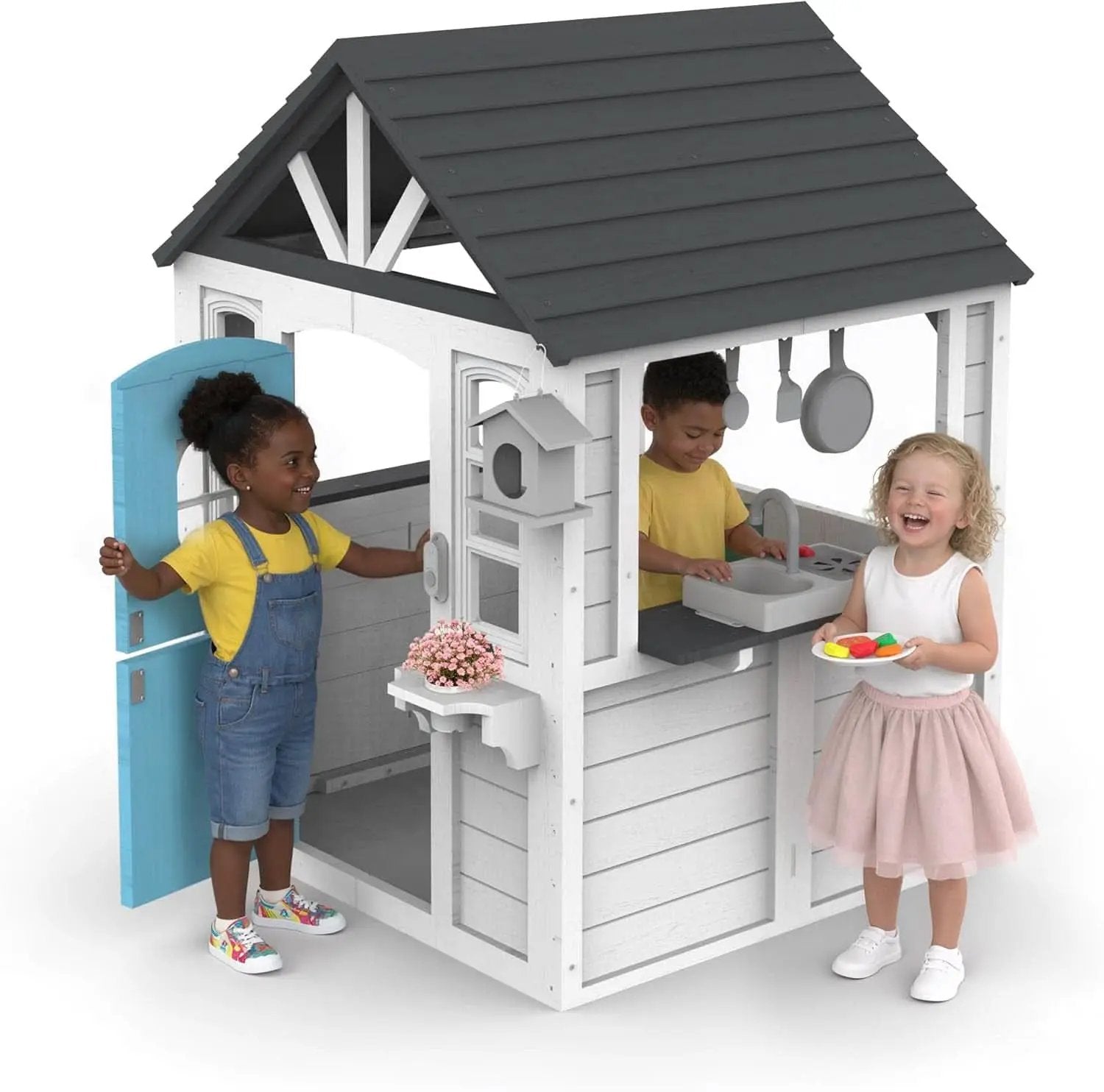 White Cedar All Weather Wood Playhouse With Dutch Door from PriceLows™