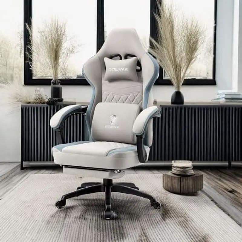 Grey Gaming Chair With Pocket Spring Cushion And Gel Pad from PriceLows™