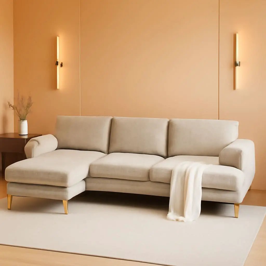 Convertible Sectional Sofa 110 Inch Camel U Shape from PriceLows™