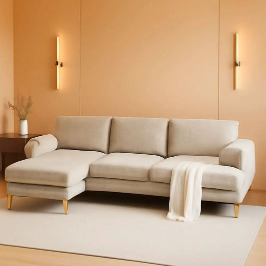 Convertible Sectional Sofa 110 Inch Camel U Shape from PriceLows™