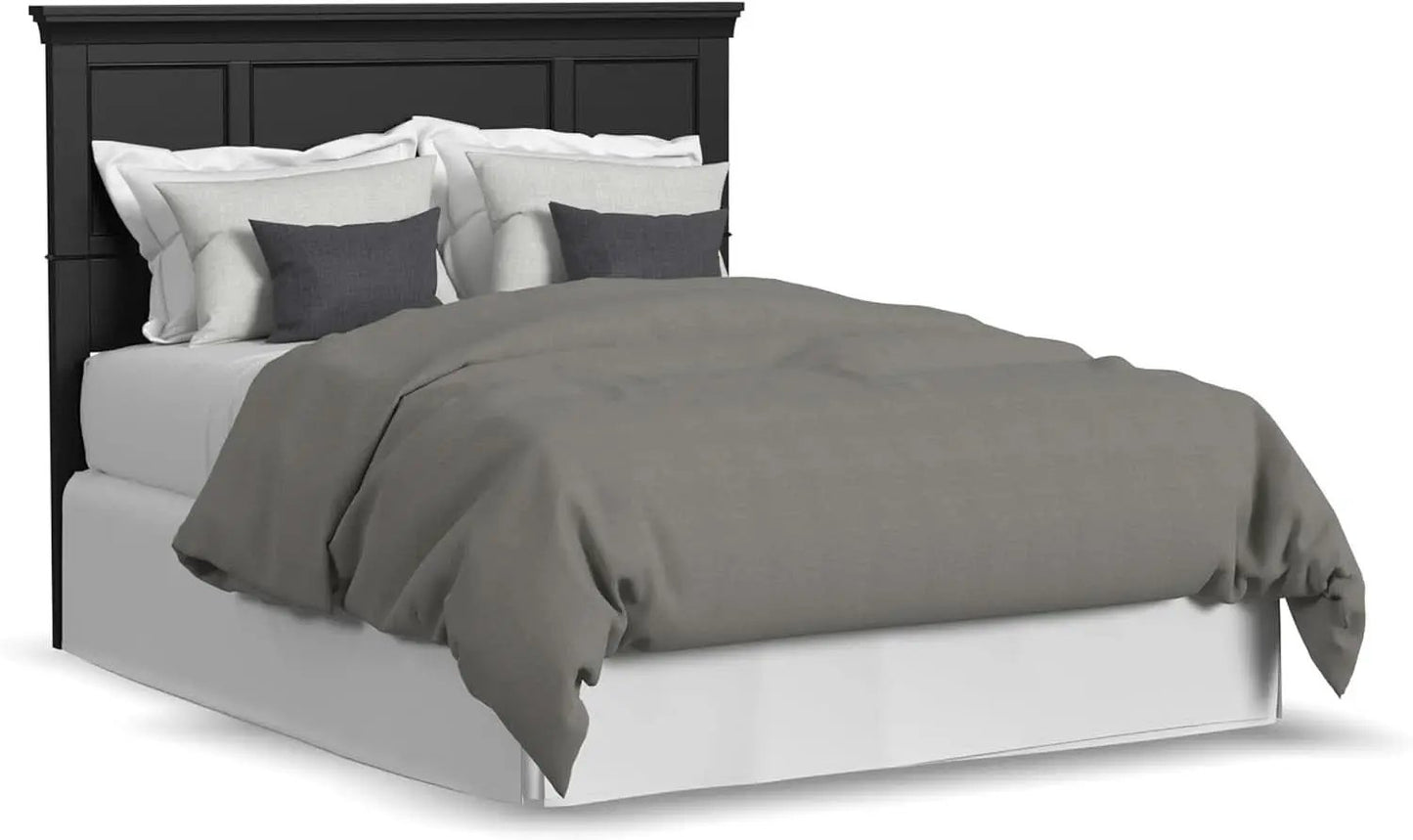 Stylish Black Queen Headboard with Raised Panel Design from PriceLows™