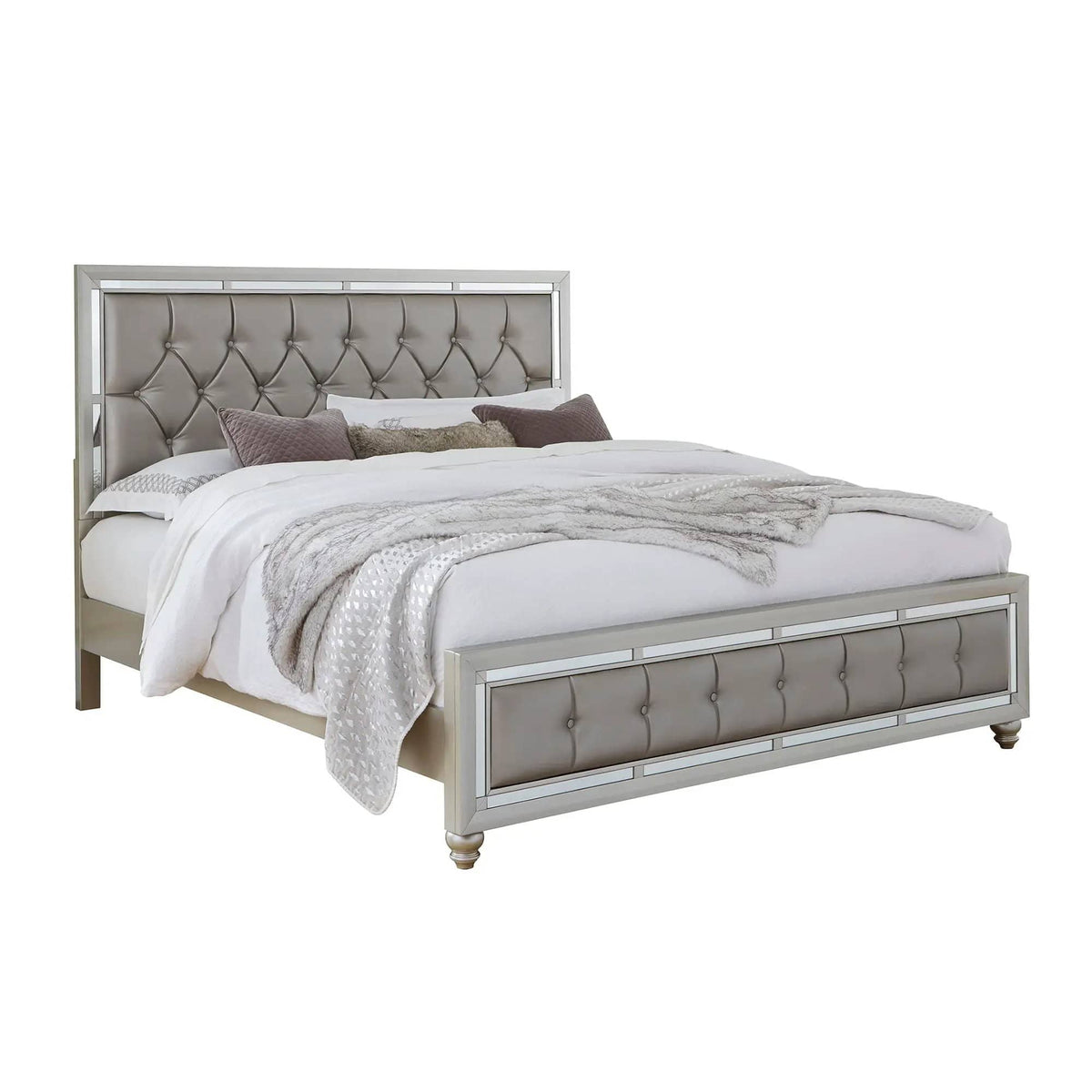 Chloe Elegant Design Bed | 2 Pieces | Solid Wood | Bedroom