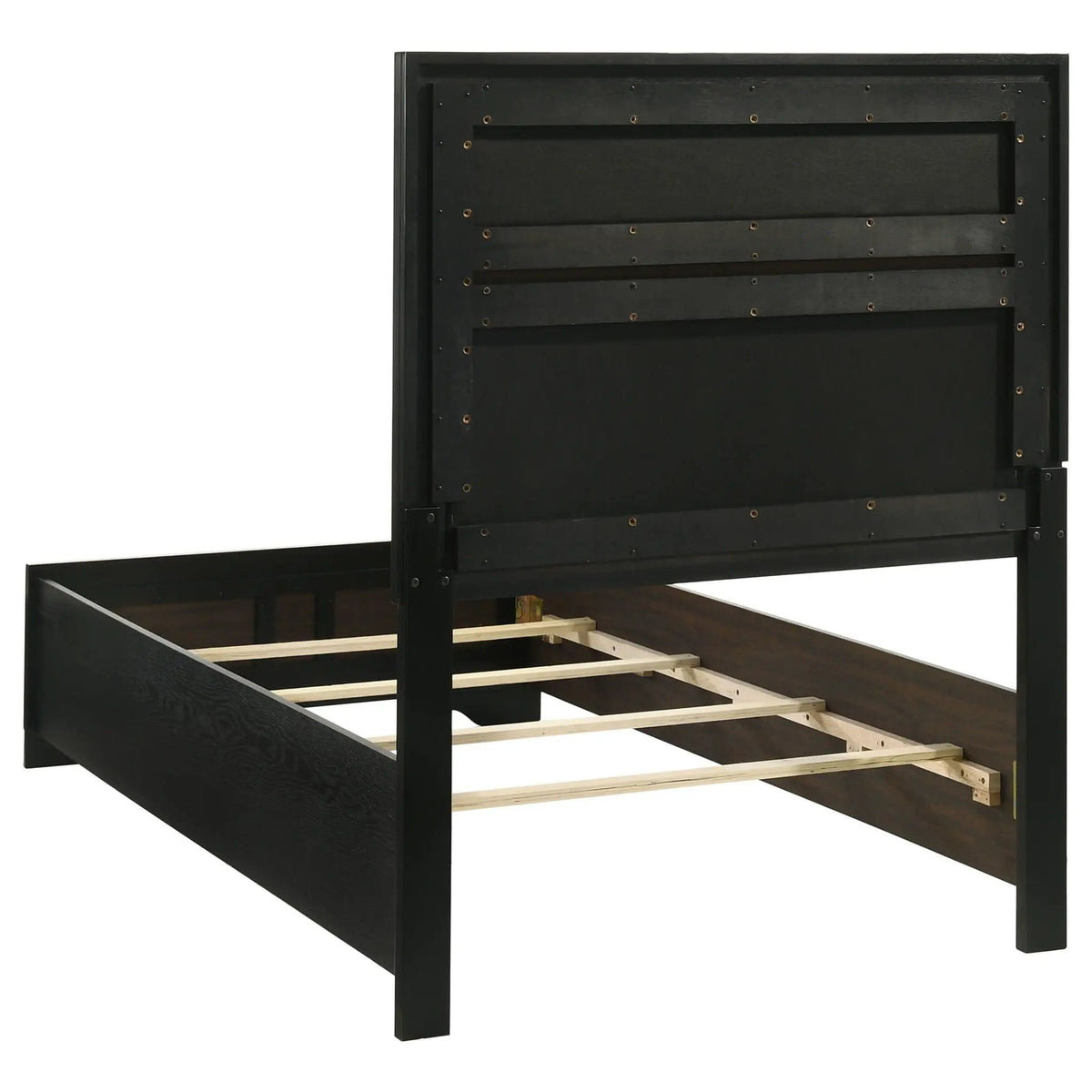 Miranda 54-inch Upholstered Twin Panel Bed | 42.25 x 78.5 x 53.75 in | Fabric | Black