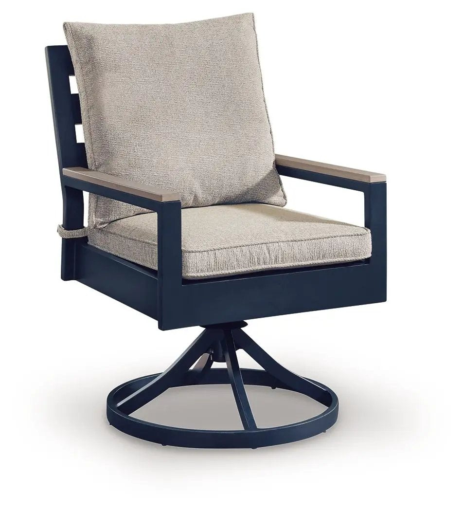 East Beach Swivel Chairs | Set Of 2 | Blue | Cushions Included