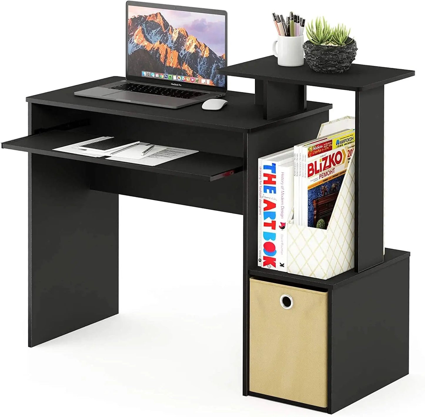 Econ Multipurpose Home Office Writing Desk Black Brown from PriceLows™