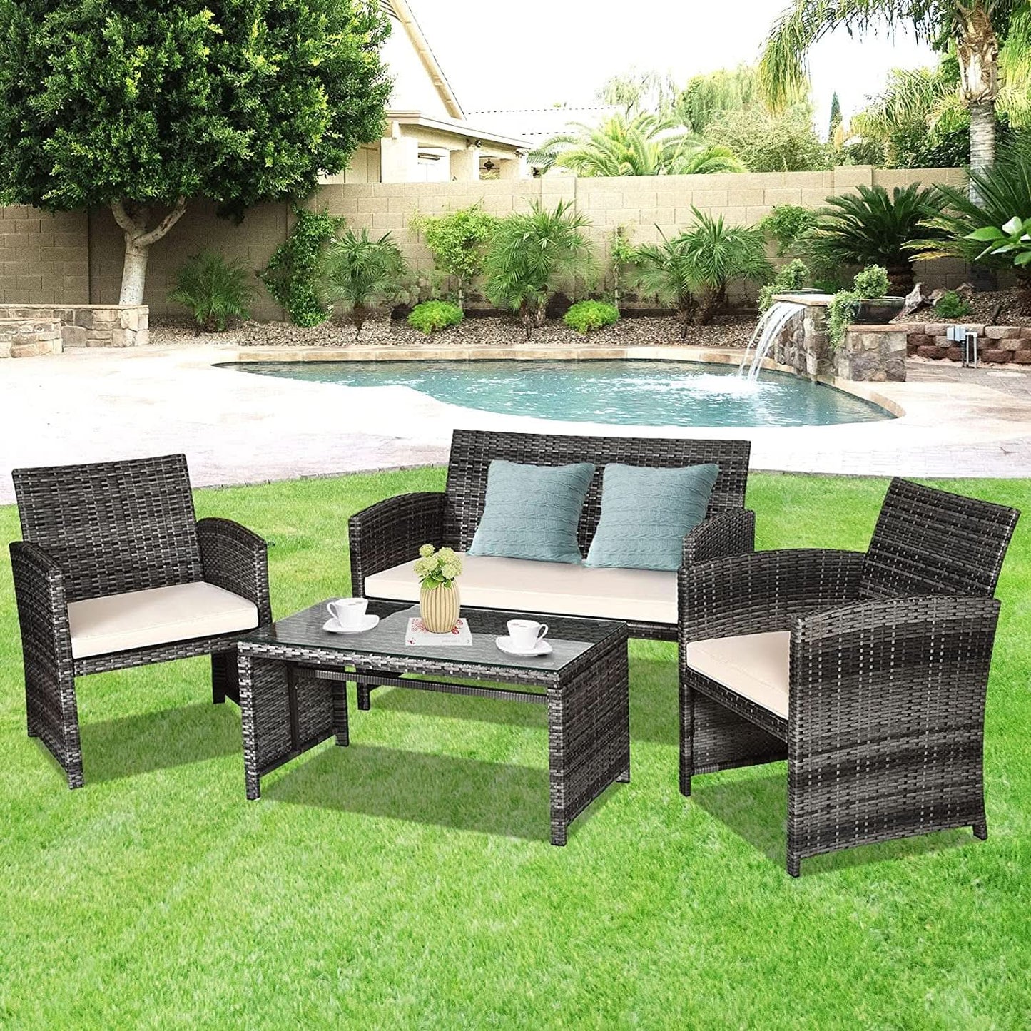 Weather Resistant Rattan Patio Furniture Set for Outdoors from PriceLows™