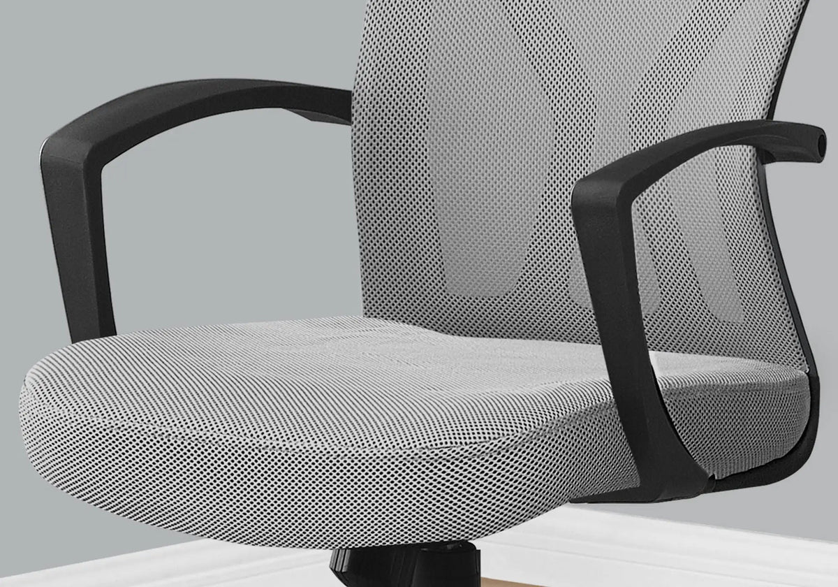 Mesh Mid-Back Office Chair | Fixed Armrests | Deep Extra-Wide Seat | 35.25 Inch Height