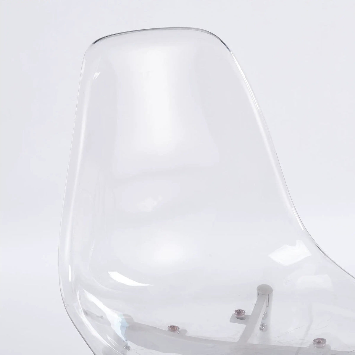 Transparent Dining Chair (Set of 4) Matte | 19.68 x 18.3 x 33.46 in | Metal | White