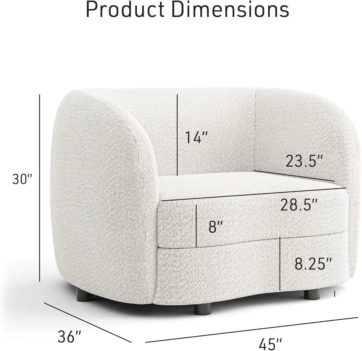 Nimiane Boucle 3 Piece Sofa Set Off White Modern Collection from PriceLows™