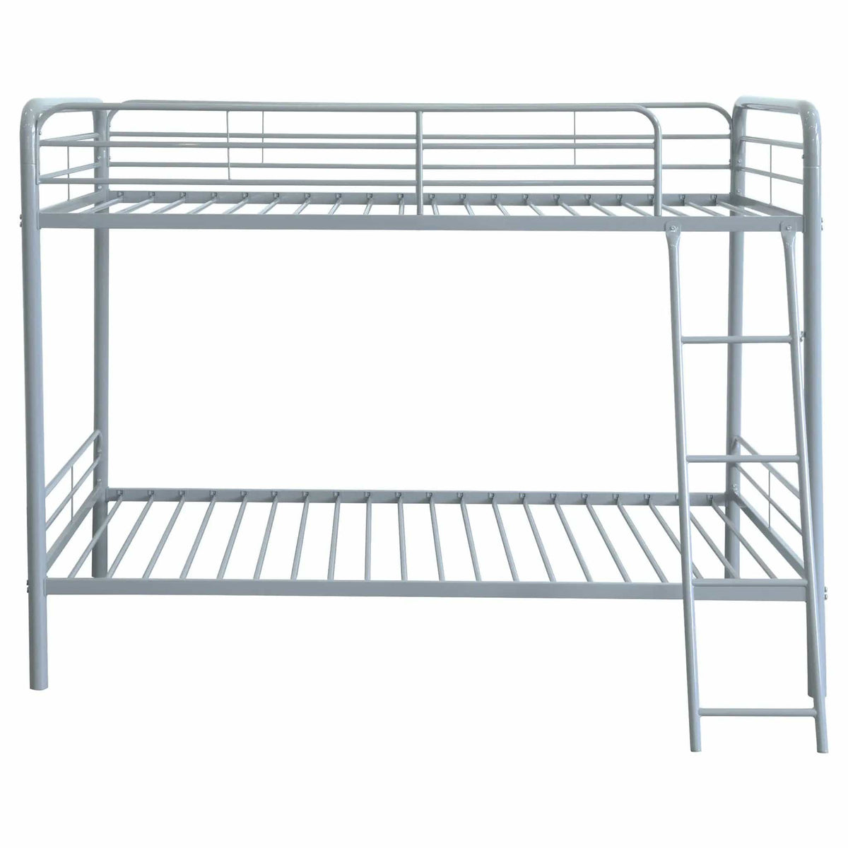 Carson Metal Twin Over Twin Bunk Bed Glossy | 78 x 41.5 x 61.25 in | Metal | Silver