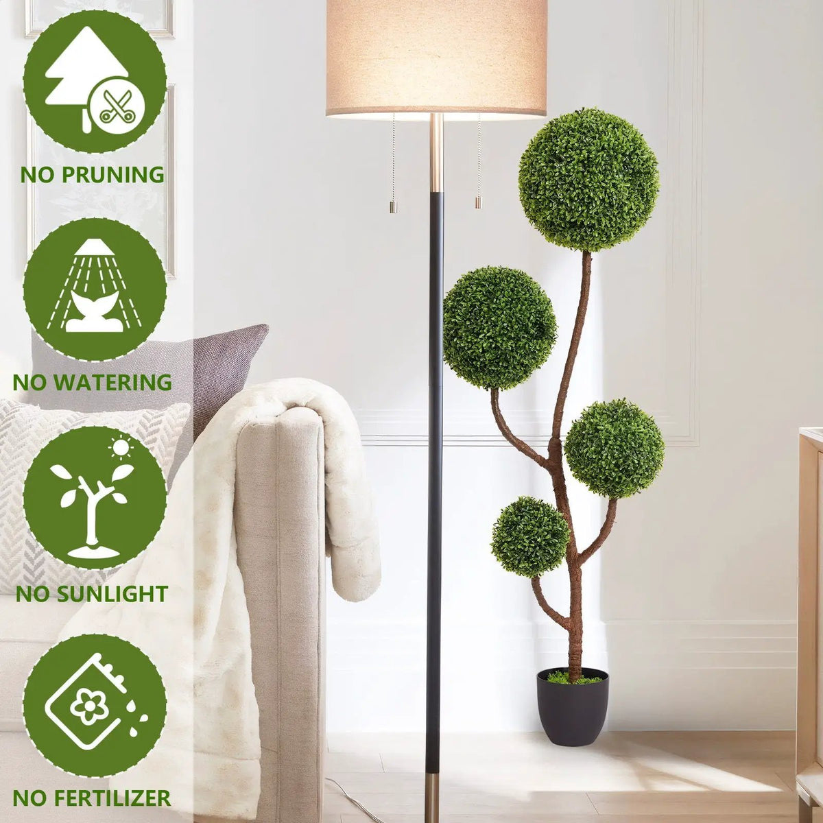 Artificial Boxwood Topiary Tree | Triple Ball Shape | 150 Cm Height | Green Indoor Outdoor Faux Plant