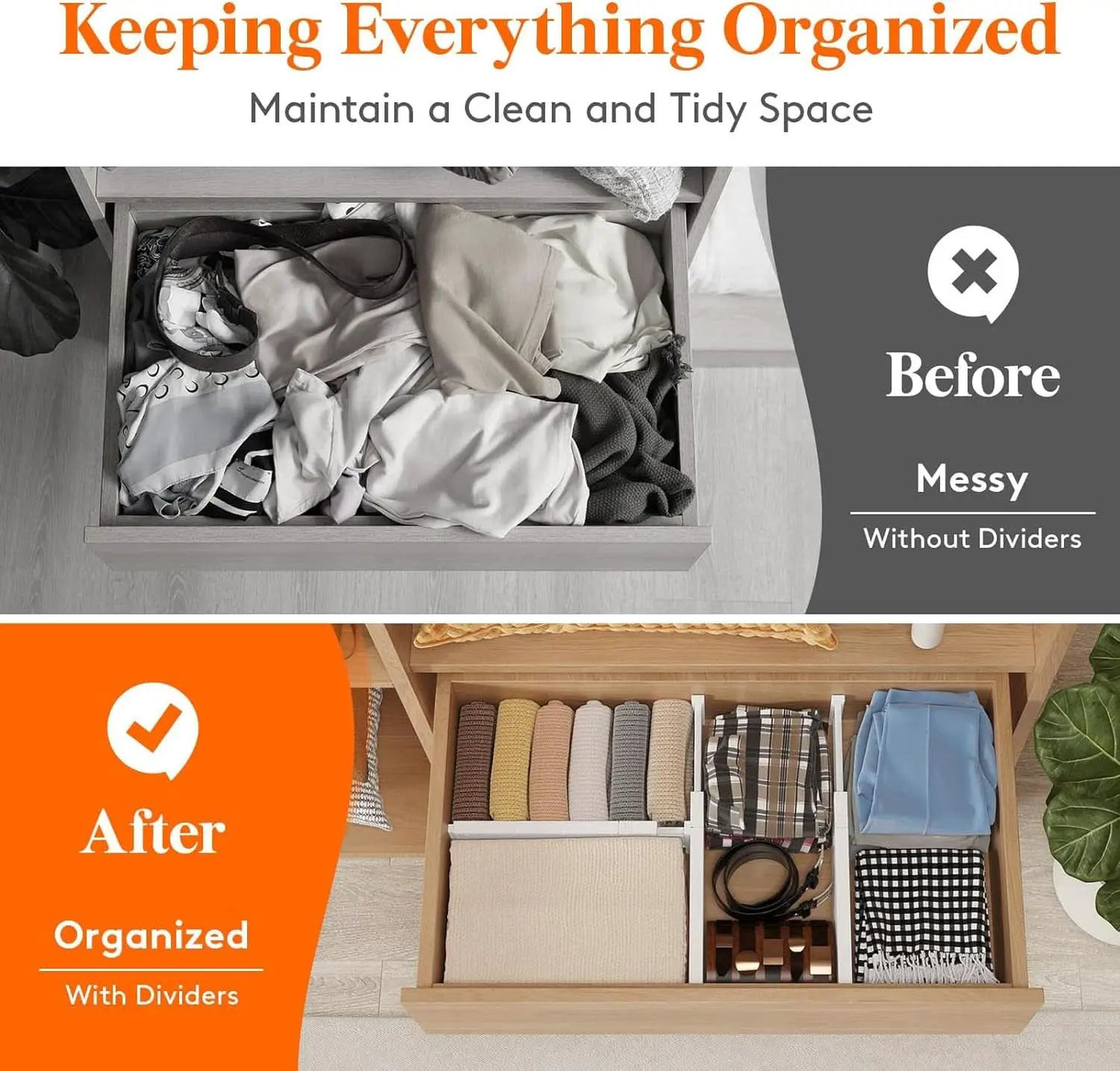 Drawer Dividers 4 In High 11-17 Adjustable White 8 Pack from PriceLows™