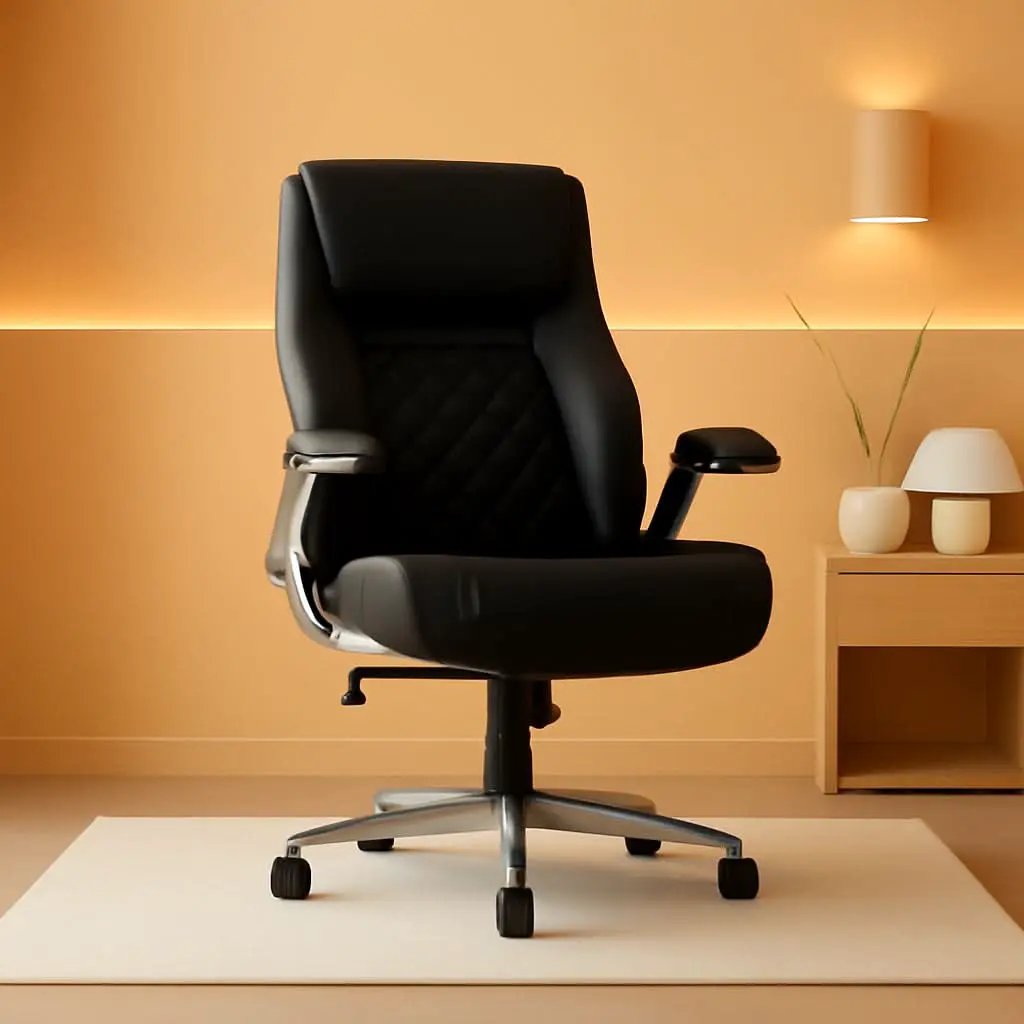 Ergonomic Office Chair With Adjustable Lumbar Support Black from PriceLows™