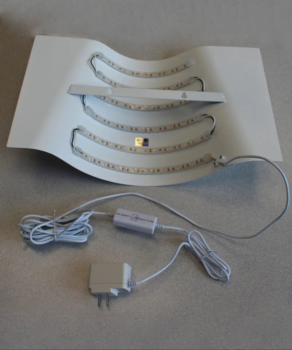 Wall Light | Curved Metal Wave | Modern LED Sconce | 16 Inch Wide