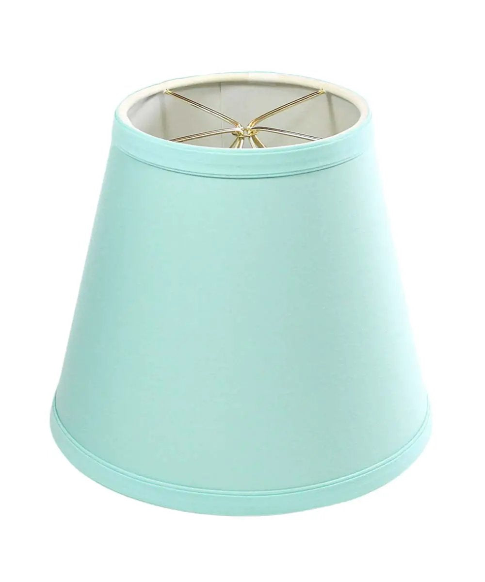 Lamp Shade | Clip On Empire Style | Pure Linen Fabric | 8X7 Inch Aqua Blue