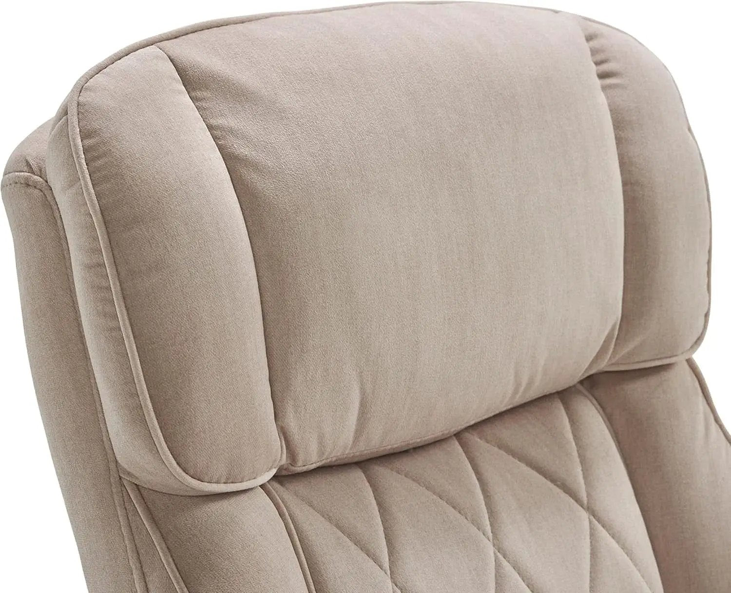 Quilted Leather Executive Office Chair With Lumbar Support Cream from PriceLows™