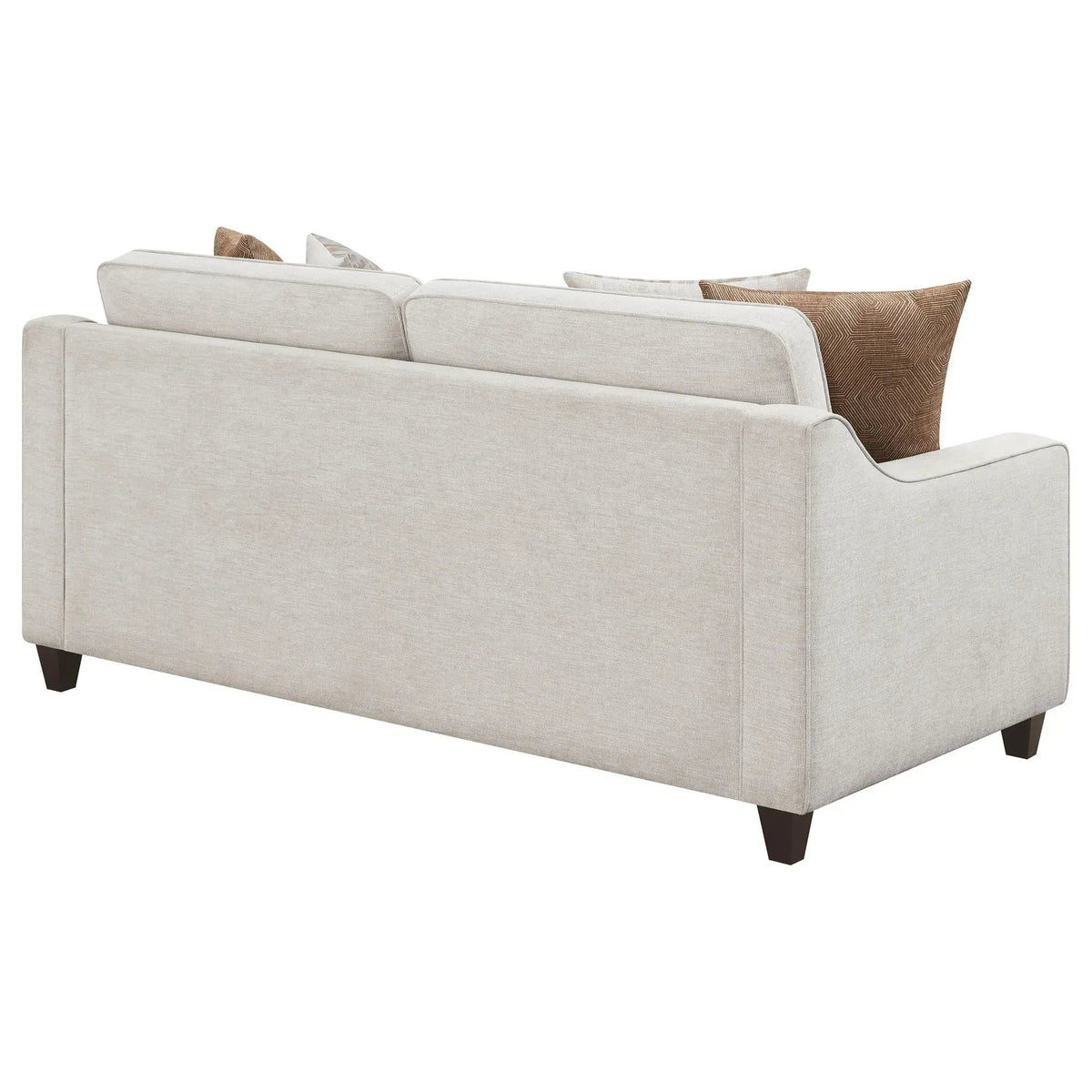 Christine Upholstered Sloped Arm Sofa | 79.75 x 36.25 x 36.25 in | Chenille & Copper | Beige