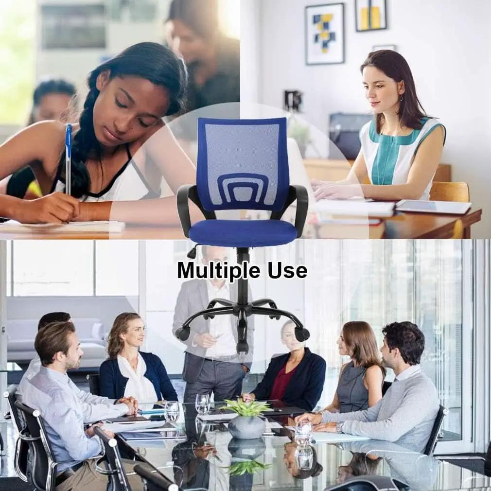 Blue Ergonomic Mesh Office Chair With Lumbar Support from PriceLows™