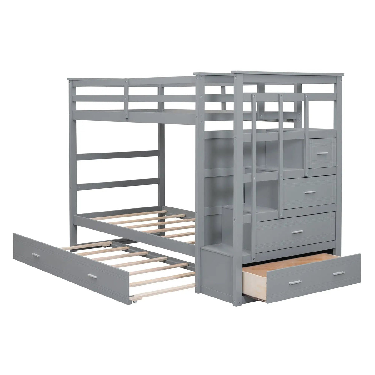 Bunk Bed With Trundle | Storage Staircase | Space Maximizing Design | Durable Construction