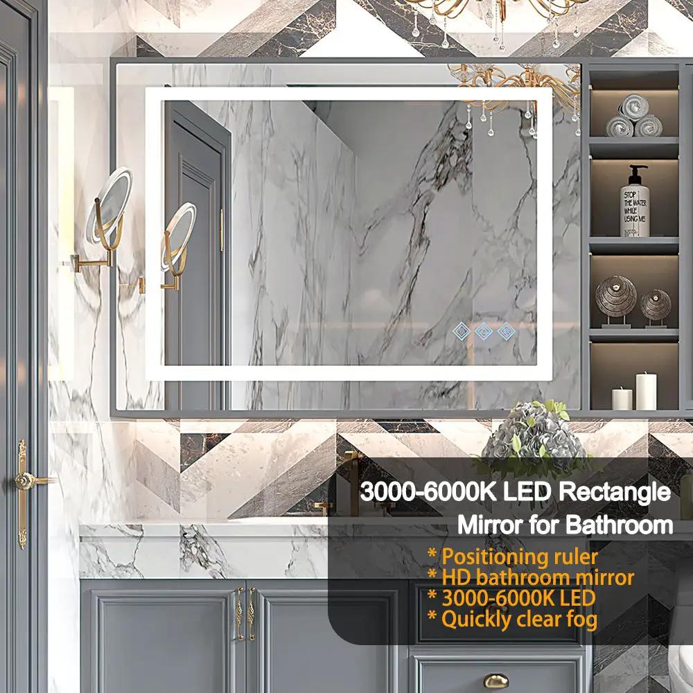 LED Bathroom Mirror With Lights | 3000-6000K Dimmable | Anti-Fog | Wall Mounted Vanity Mirror