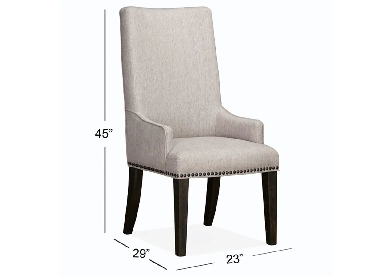 Bellamy Upholstered Host Chair (Set of 2) | 29 x 23 x 45 in | Plywood & Veneer | Peppercorn