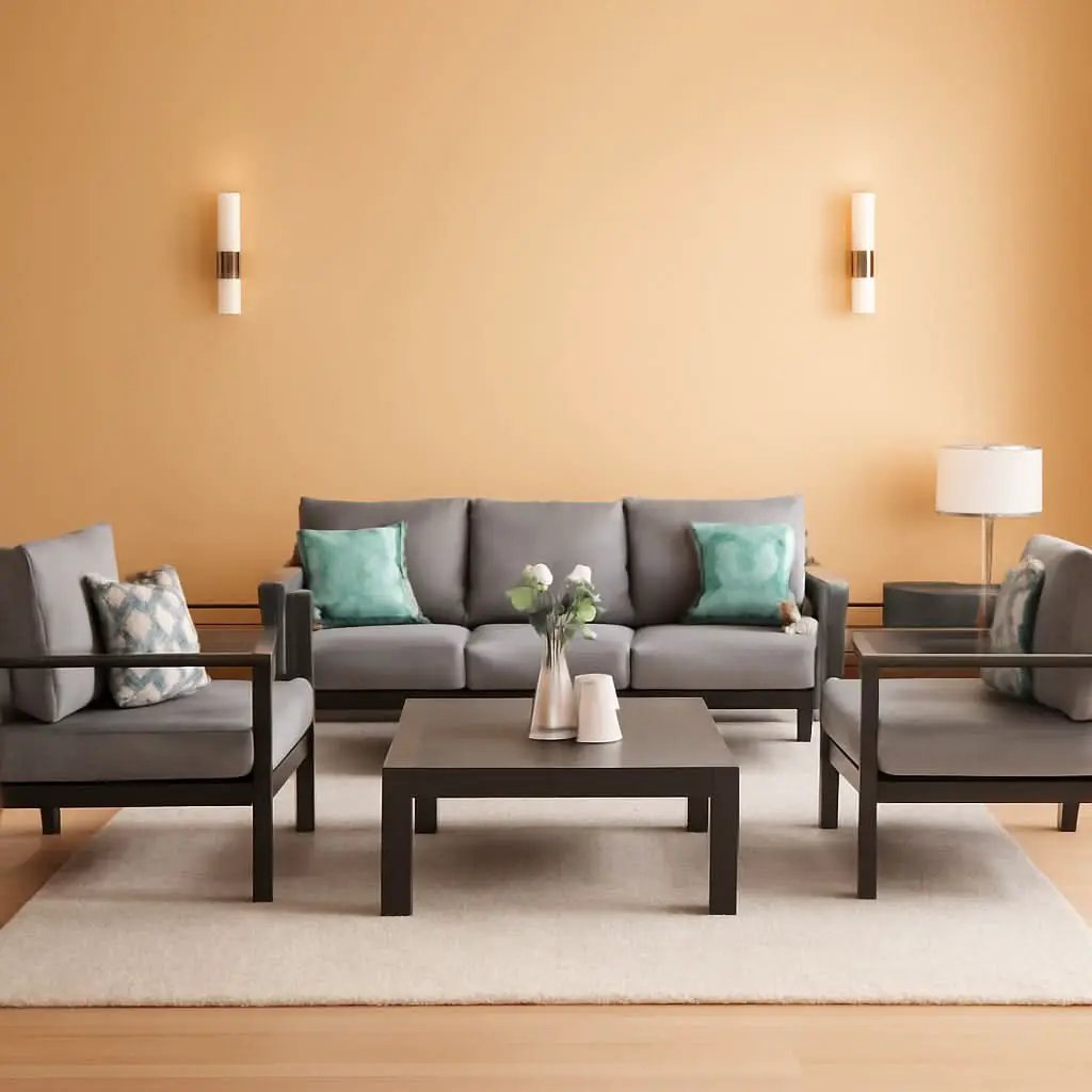 Aluminum Patio Furniture Set Seven Seat Outdoor Conversation Grey Cushions from PriceLows™
