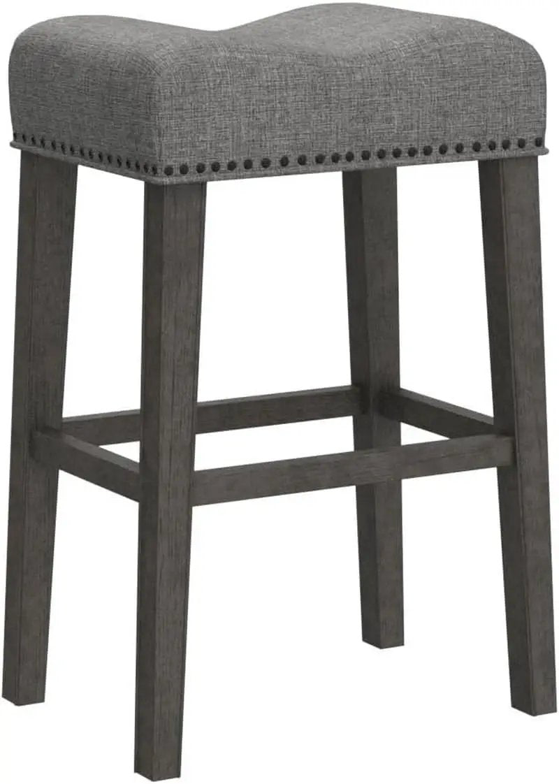Gray 29 Inch Bar Stools Set Of 2 With Backless Saddle Seat from PriceLows™