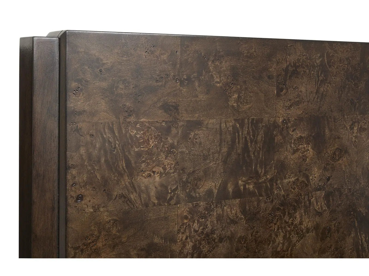 Rowan Panel Bed | Mappa Burl Veneers | Mixed Materials | Handsome Bedroom Collection