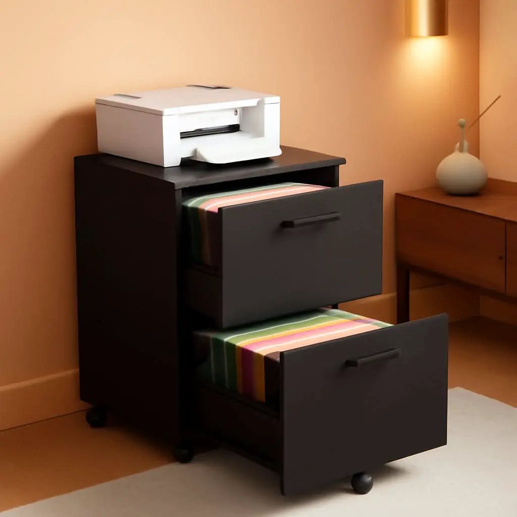 2-Drawer File Cabinet Matte Black For Home Office And Printer Stand Fits A4 And Letter Files from PriceLows™