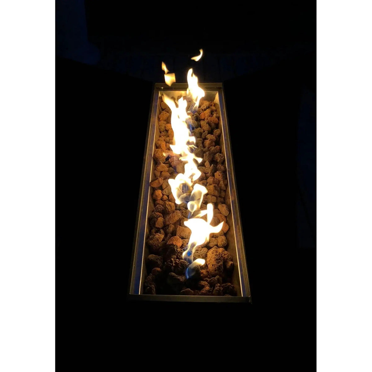 Black Fire Pit Table | 20 Inch Depth | Adjustable Flame | Durable Steel Construction