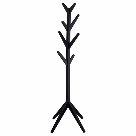 Margaret Solid Wood Coat Rack Clothing Hanger | 17.25 x 17.25 x 66.25 in | Solid Wood & Rubberwood | Black