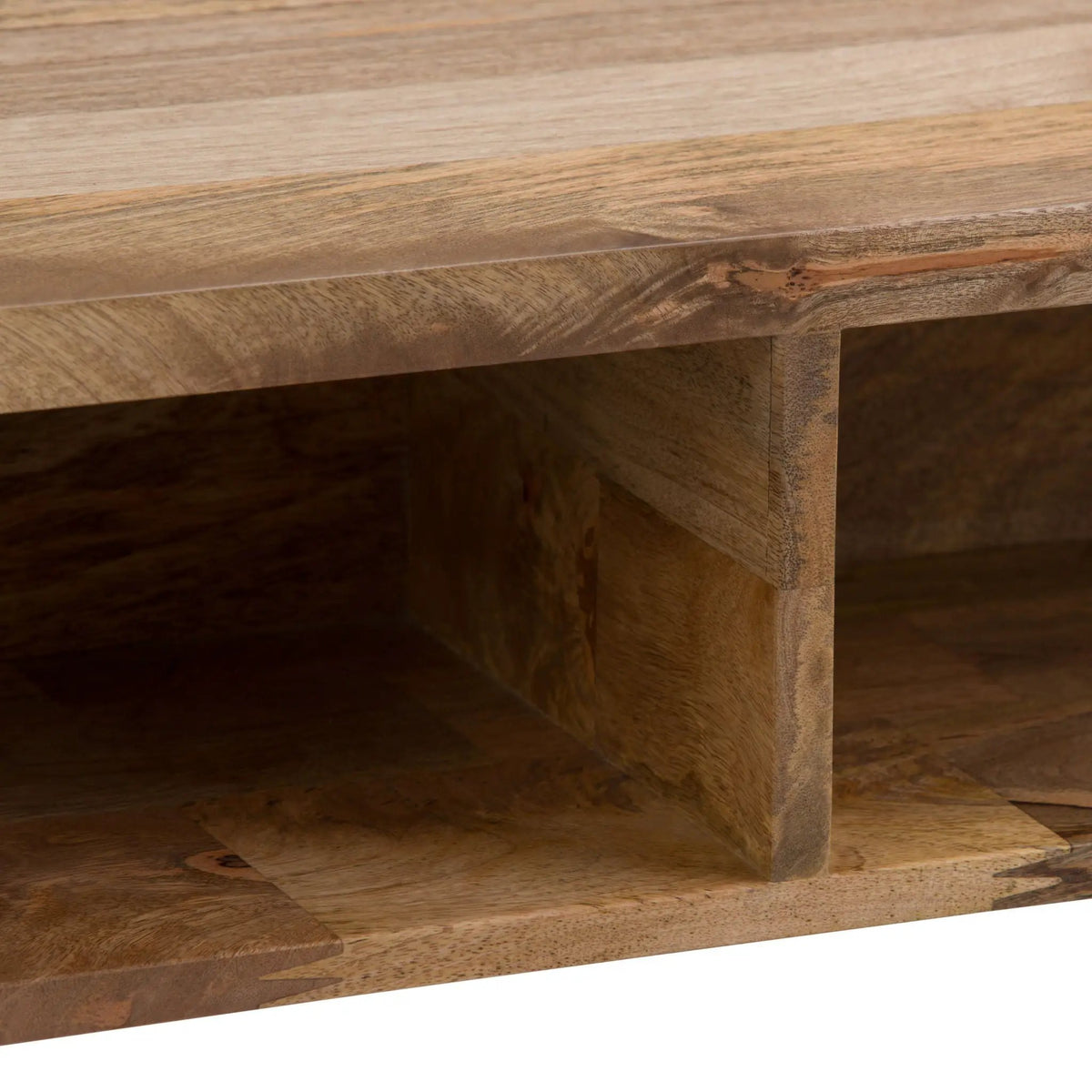 Hunter Lift Top Coffee Table | Handcrafted Solid Mango Hardwood | Split Lift Top | Large Storage Area