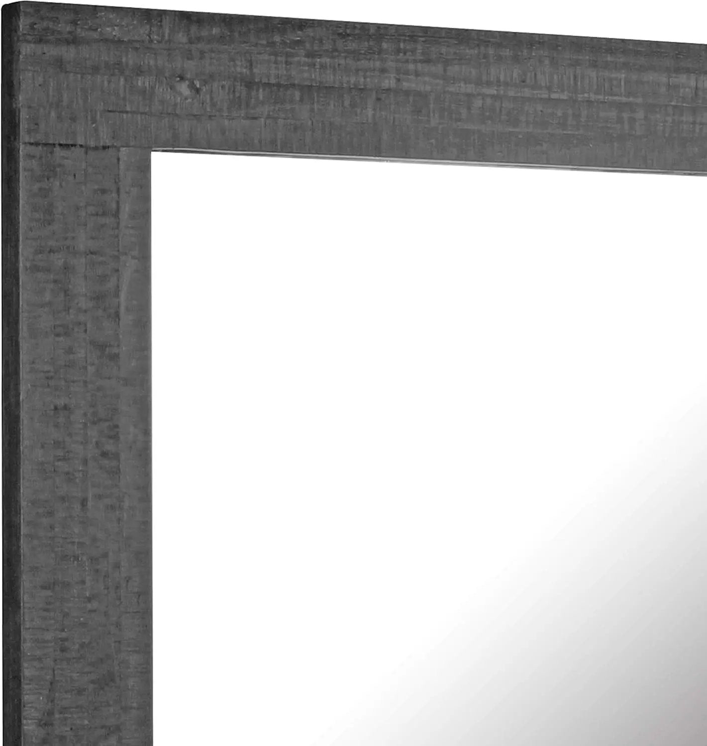 24x18 Inch Rectangle Black Wood Frame Wall Mirror With Attached Hanging Brackets Rustic Decor from PriceLows™