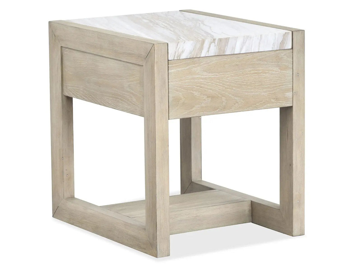 Preston Rectangular Cocktail End Table | Gallery Buff Finish | 25 Inch Width | Timeless Design
