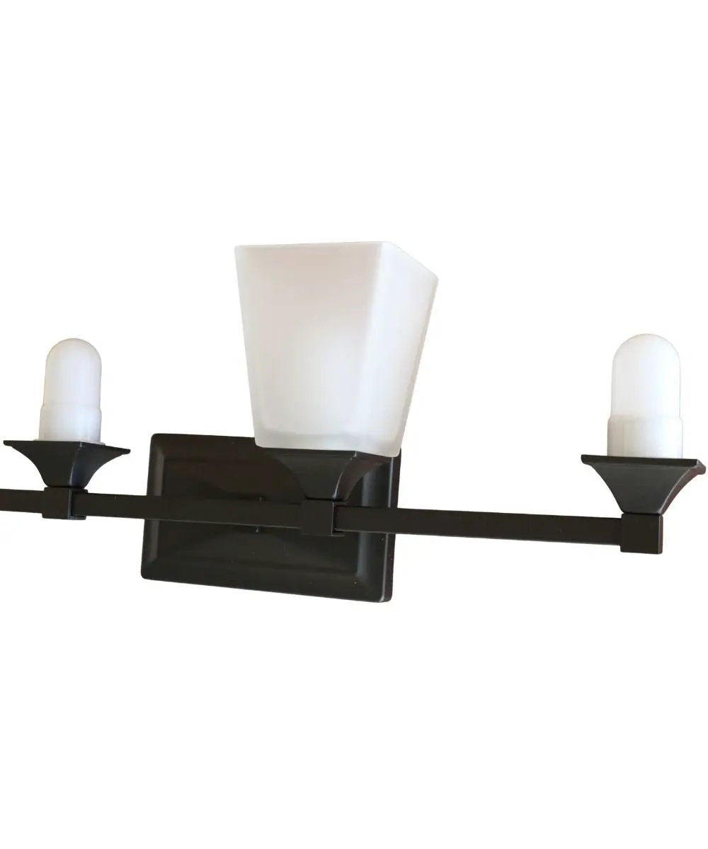 LED Vanity Light | 4 Glass Shades | Oil Rubbed Bronze | 27 Width