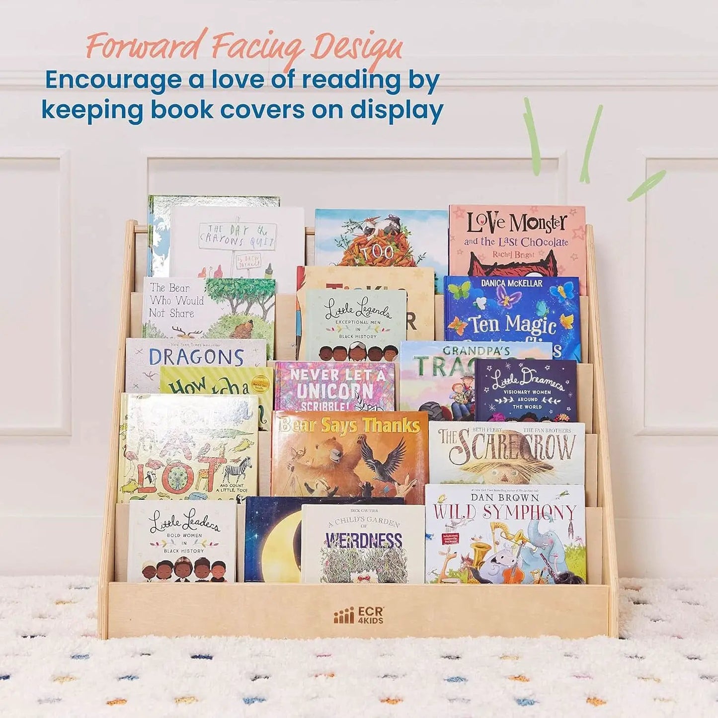 Natural Wood Single Sided Book Display Classroom Bookshelf from PriceLows™